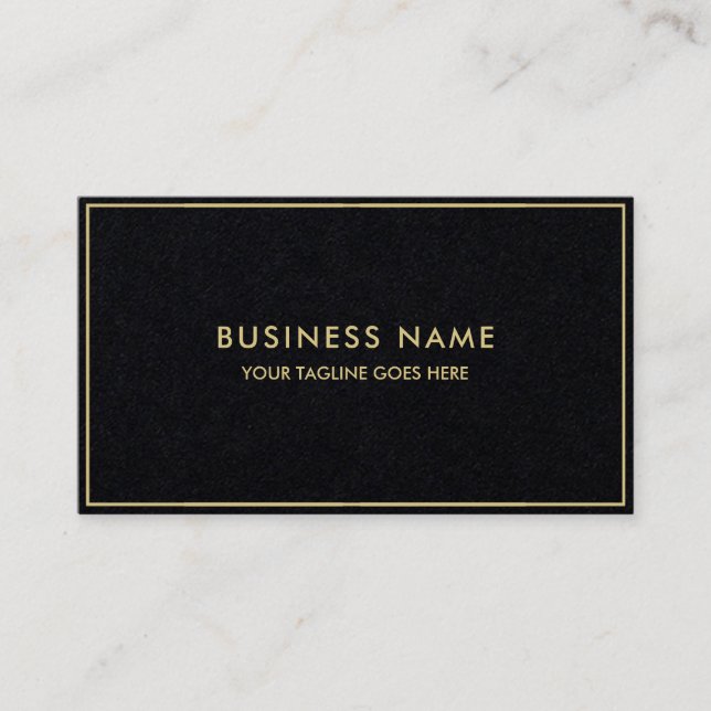 Premium Black Template Luxury Elegant Modern Gold Business Card (Front)