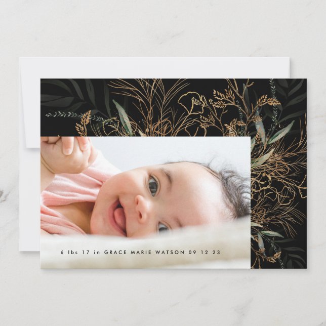 Premium Black Tranquil Eucalyptus Photo Baby Birth (Front)