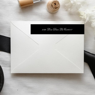 Premium Black & White Formal Script Wedding Wrap Around Label