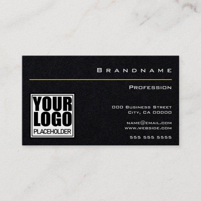 Premium Black with Logo and Photo for Employee Business Card (Front)