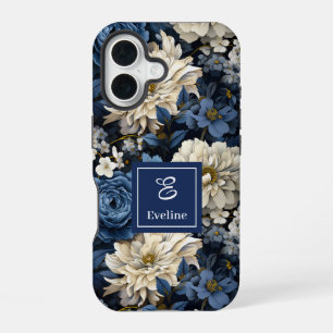 Premium Blue and White Flowers Luxury Phone Case