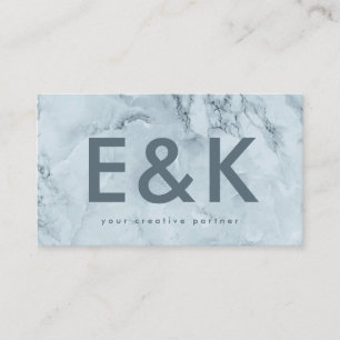 Premium Blue IceBerg Ultra Modern Bold Monogram  Business Card