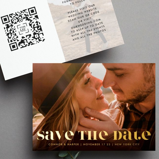 Premium Bold Modern QR CODE Photo Save The Date (Creator Uploaded)
