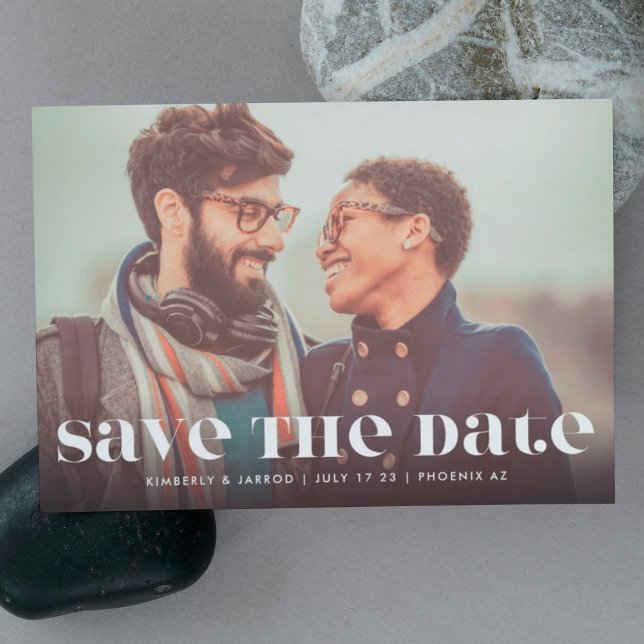 Premium Bold Modern Text MULTI Photo FUN Save The Date (Creator Uploaded)