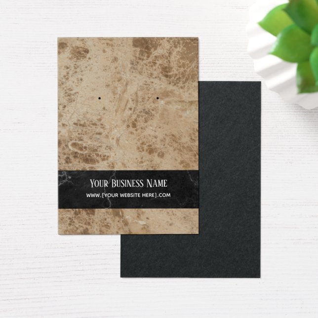 Premium Brown Marble Earring Display Cards (Desk)