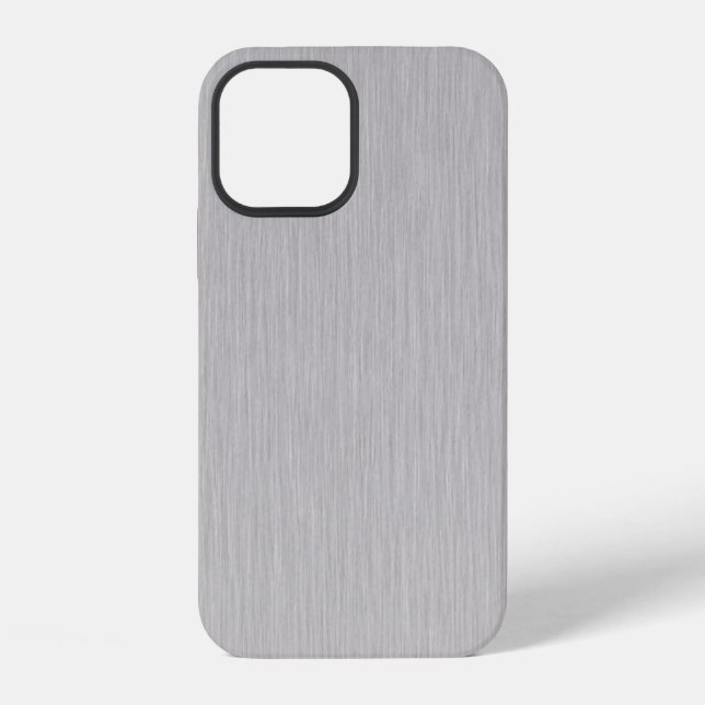 Premium Brushed Silver Metal Texture iPhone Case (Back)