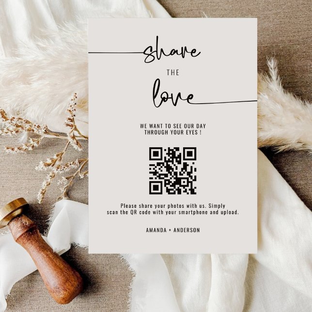 Premium Calligraphy Capture The Love QR code  Enclosure Card (Creator Uploaded)