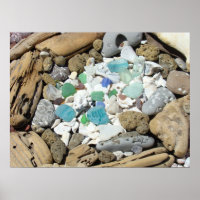 Premium Canvas Matte Beach Sea Glass Driftwood