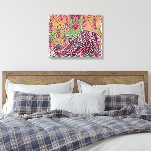 Premium Canvas | Wrapped | Modern | Vibrant Art Print (Insitu(Bedroom))