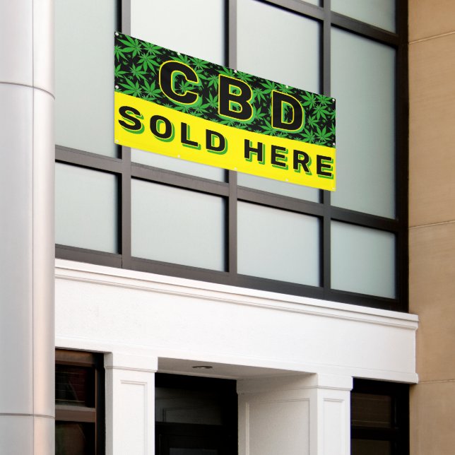 Premium CBD Oil Sold Here Advert  Banner (Outside Building)