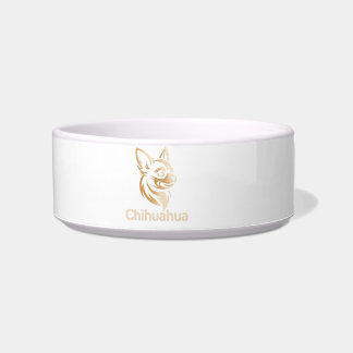 Premium Chihuahua Design in Gold Bowl