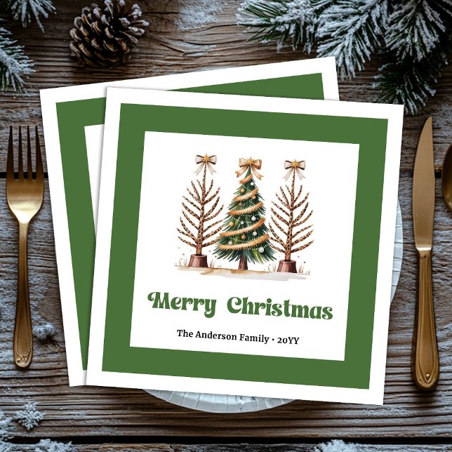 Premium Christmas Tree Leopard Print Dinner Napkin (Premium Christmas Tree Leopard Print Dinner Napkins!)