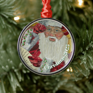 Premium Classic Santa Ornament - Checking It Twice