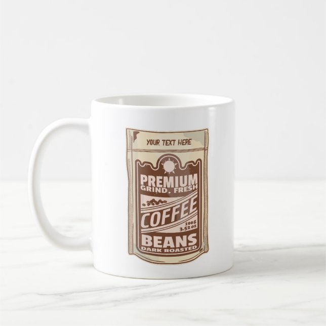 Premium coffee beans food poster cafe Barista Coffee Mug (Left)