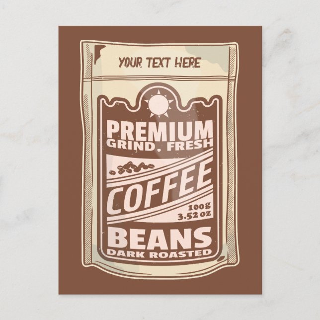 Premium coffee beans food poster cafe Barista Postcard (Front)