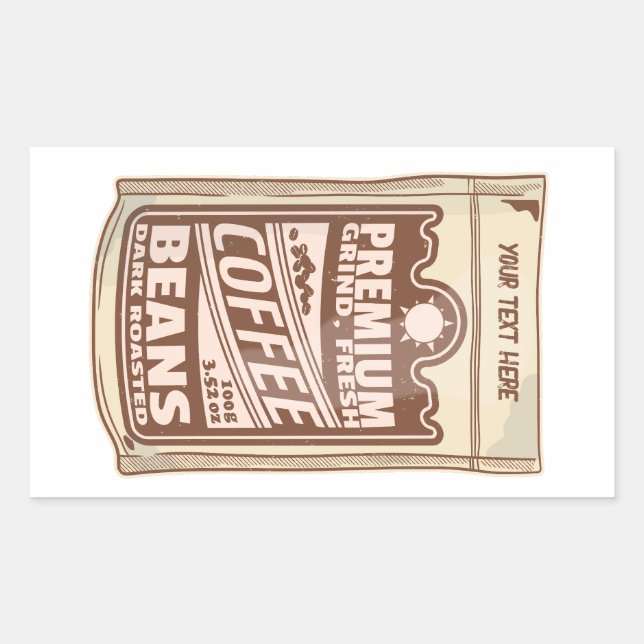 Premium coffee beans food poster cafe Barista Rectangular Sticker (Front)