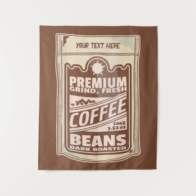 Premium coffee beans food poster cafe Barista Tapestry (Front)