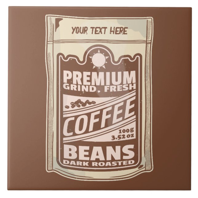 Premium coffee beans food poster cafe Barista Tile (Front)