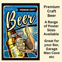 Premium Craft Beer Since 1890 Blue & Brown 