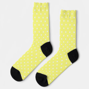 Premium Crew White Polka Dot Yellow Socks