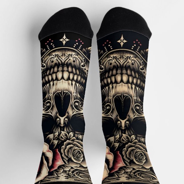 Premium Crewsocks - Skull and Roses Socks (Top)