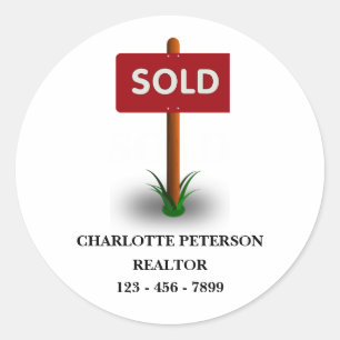 Premium Custom Real Estate Sold Classic Round Sticker