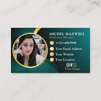 Premium Dark Green and Gold Luxury Real Estate  Business Card