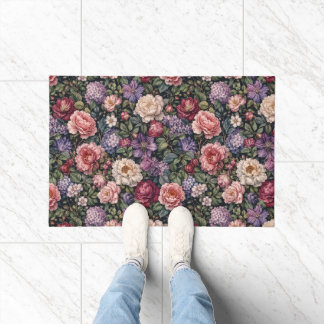 Premium Dense Botanical Floral Arrangement Doormat