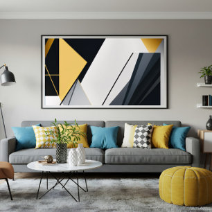 Premium Diagonal Geometry Canvas Print