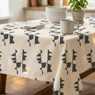 Premium "Double Sided" Tablecloth - Black Abstract