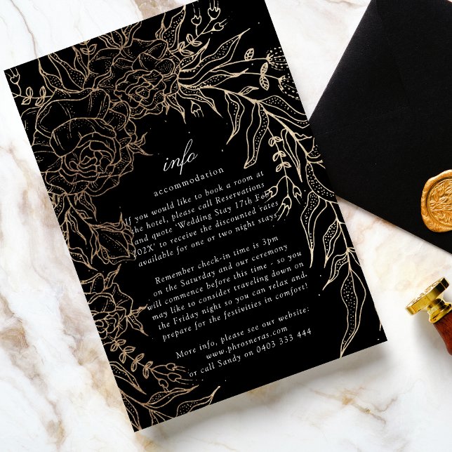 Premium Editable Gold Floral Wreath Wedding Enclosure Card (Creator Uploaded)