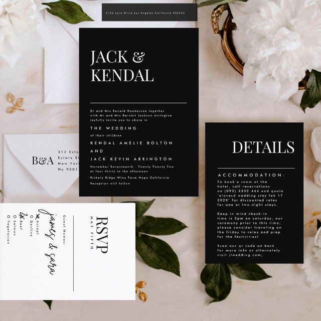 Premium Elegant | Editable Names Wedding Invitation (Invitation showcasing suite - additional items (bought separately))