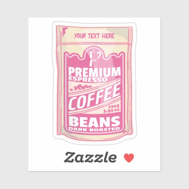 Premium espresso coffee beans pink food pop art (Sheet)