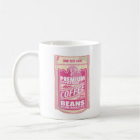 Premium espresso coffee beans pink food pop art