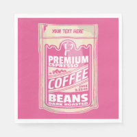 Premium espresso coffee beans pink food pop art