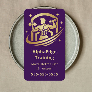 Premium Fitness Coach Gym Trainer Personal Trainer Business Card