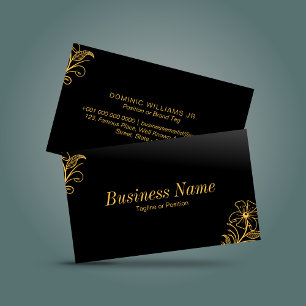 Premium Floral Business Card - Black DP7
