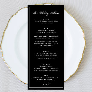 Premium Framed Elegant Monogram Wedding Menu