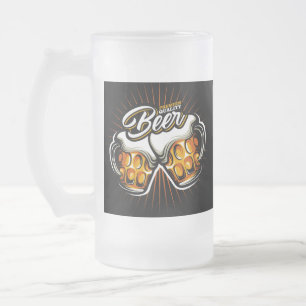 Premium   frosted glass beer mug