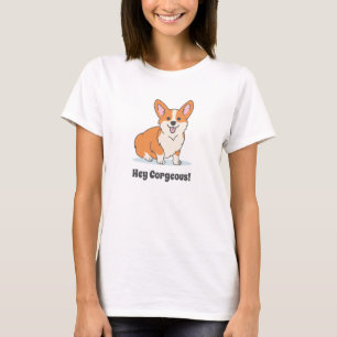 Premium Funny Cute Corgi Puppy - Hey Corgeous T-Shirt