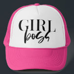 Premium Girl Boss | Black Text Modern Ultra Trucker Hat<br><div class="desc">GIRL BOSS - modern,  fun,  trendy and powerful

***For additional zazzle business stationery,  advertising or merchandising items to match this item,  please contact us through the designer contact on the our zazzle homepage.</div>
