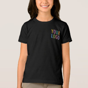 Premium Girls Black T-Shirt Custom Company Logo Tri-Blend Shirt