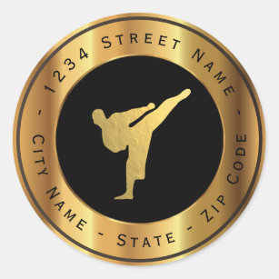 Premium Gold Karate Return Address Label