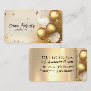 Premium Golden Balloons Luxury  Business Card