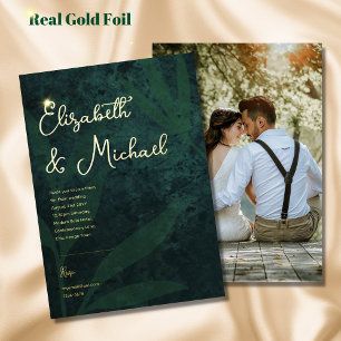 Premium Green Gold Foil PHOTO Wedding  Foil Invita