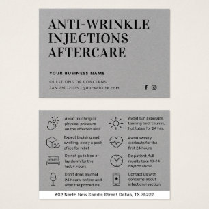 Premium Grey Anti Wrinkle Injections Care Card
