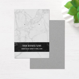 Premium Grey Black Marble Earring Display Cards