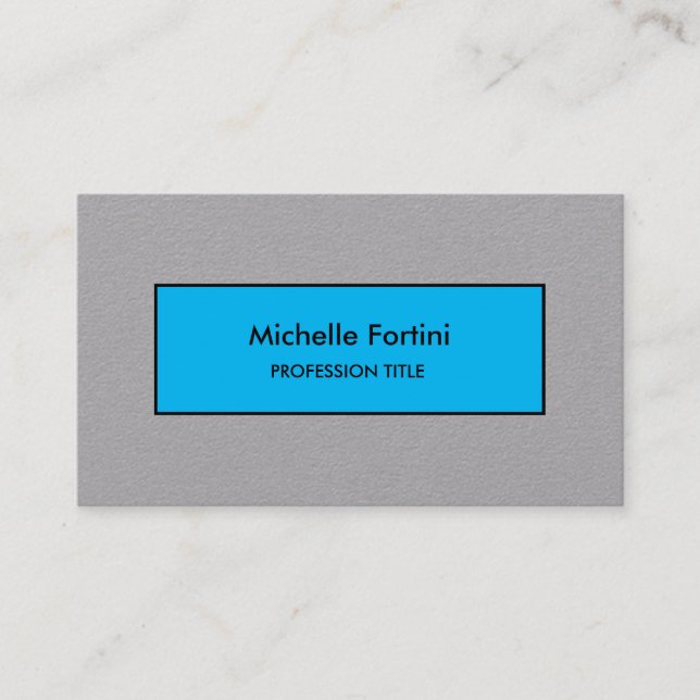 Premium Grey Blue Elegant Plain Minimalist Business Card (Front)