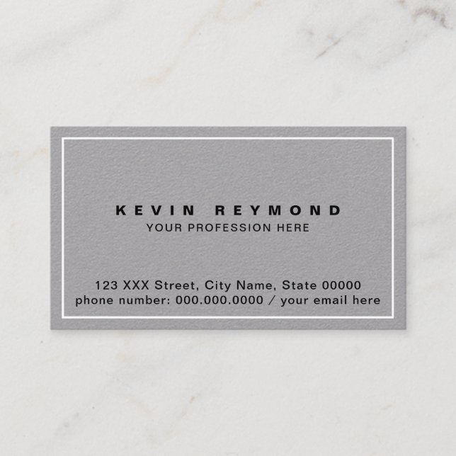 Premium Grey business card front side only (Front)