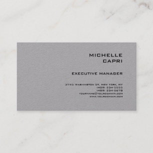 Premium Grey Plain Simple Minimalist Contemporary Business Card